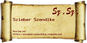 Szieber Szendike névjegykártya